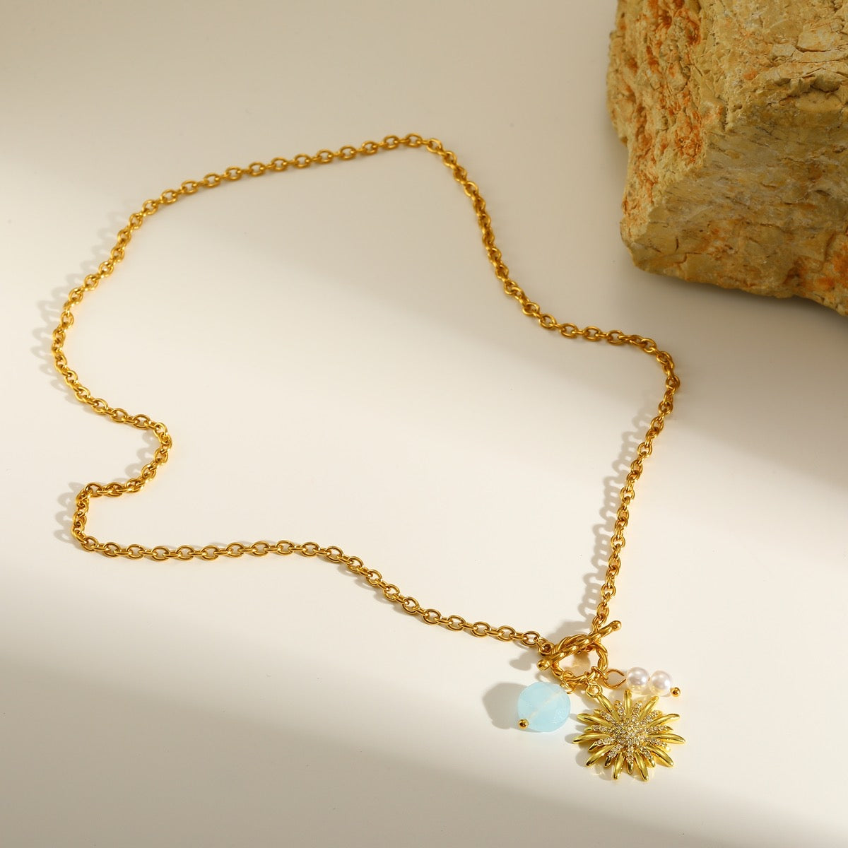 Pearl Sunflower Necklace