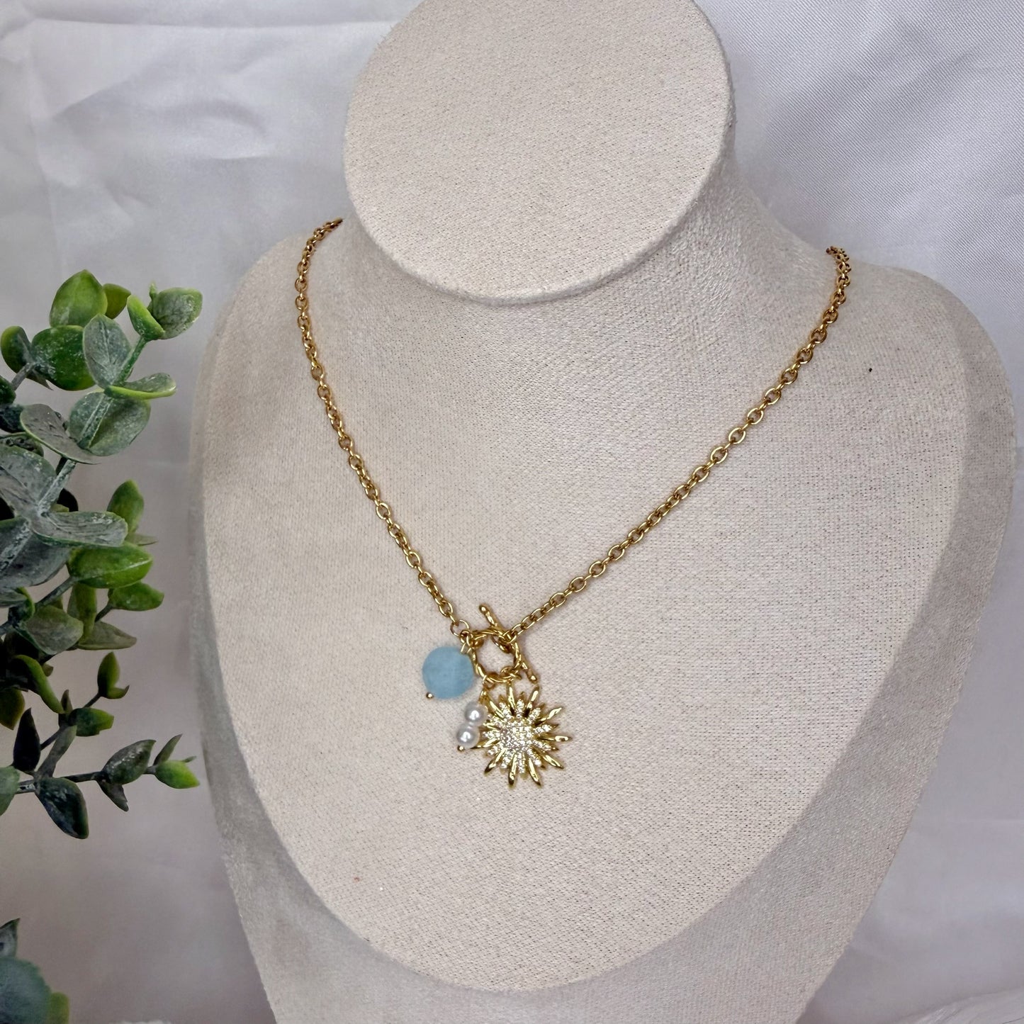 Pearl Sunflower Necklace